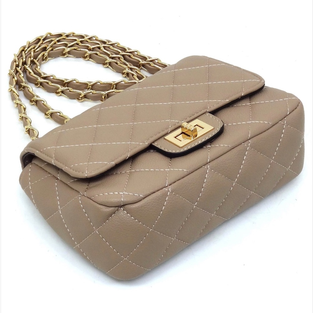 Quilted Tan Mini Bag - Picture 2 of 8